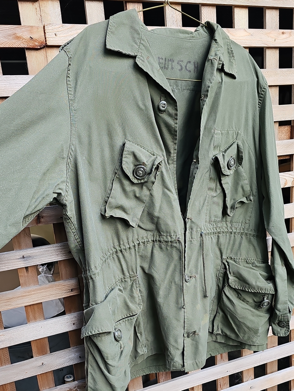 Men's Olive Green Military Field Jacket - Picture 10 of 12